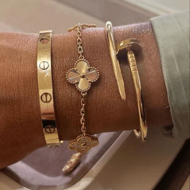 Set de Pulseras de 3 Piezas - Oro