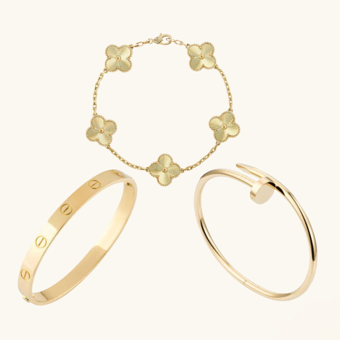 Set de Pulseras de 3 Piezas - Oro