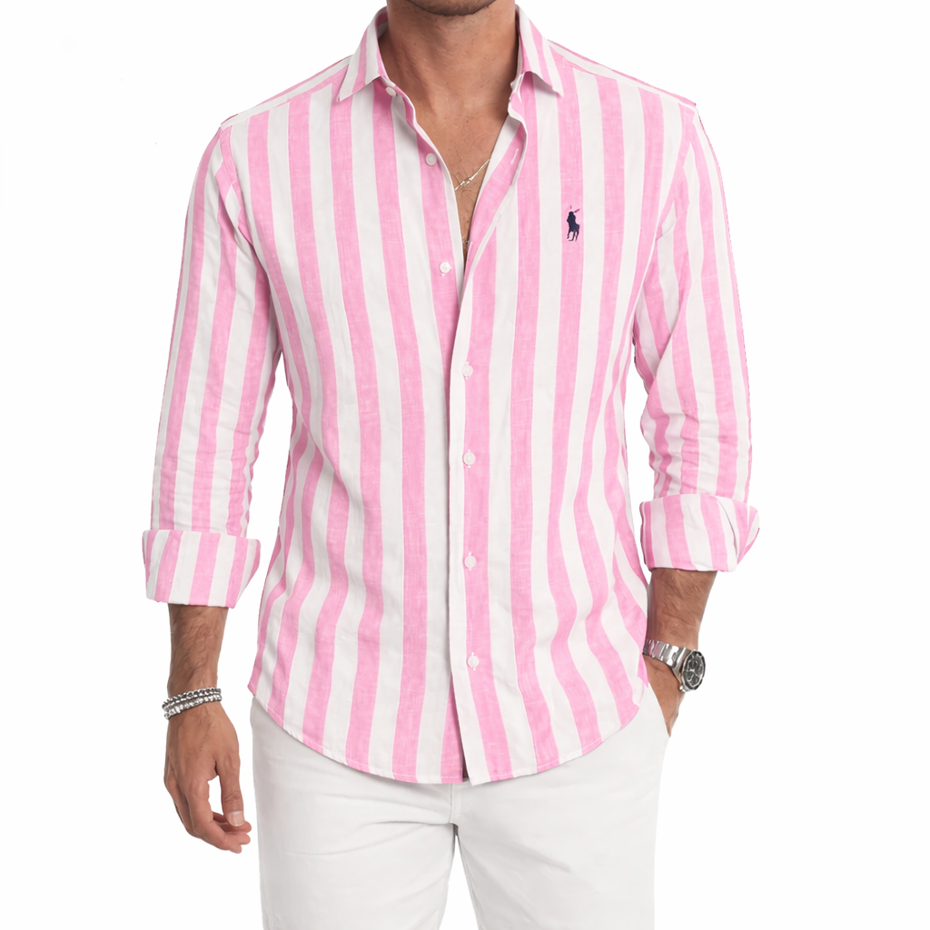 Camisa Casual De Tela Suave a Rayas — PRECIO DE LIQUIDACIÓN
