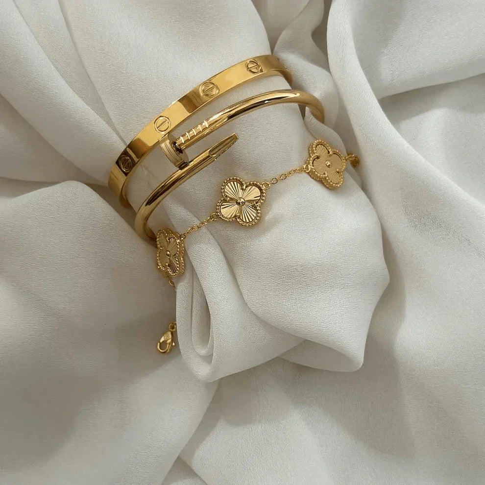 Set de Pulseras de 3 Piezas - Oro